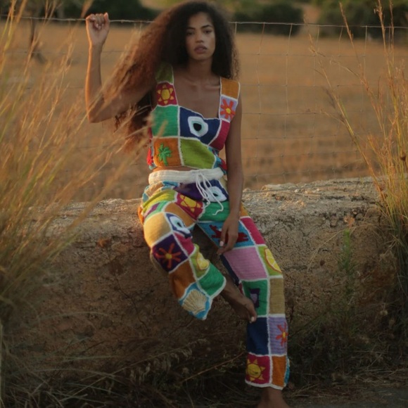 COPY - pítusa Pitusa Crochet Patchwork Pants - Picture 3 of 3